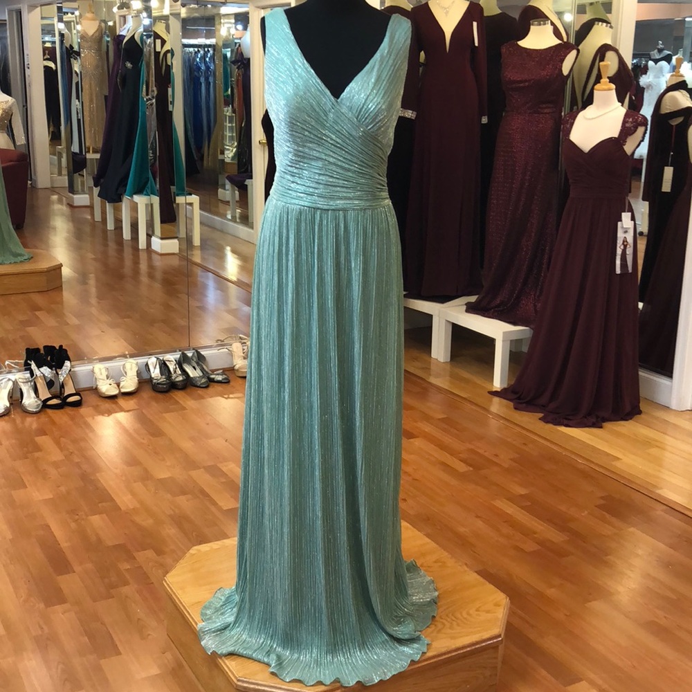 Bridesmaid dress, mint green with silver sparkles